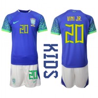 Fotbalové Dres Brazílie Vinicius Junior #20 Dětské Venkovní MS 2022 Krátký Rukáv (+ trenýrky)